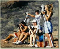 Interns Observing Whales Using Theodolites